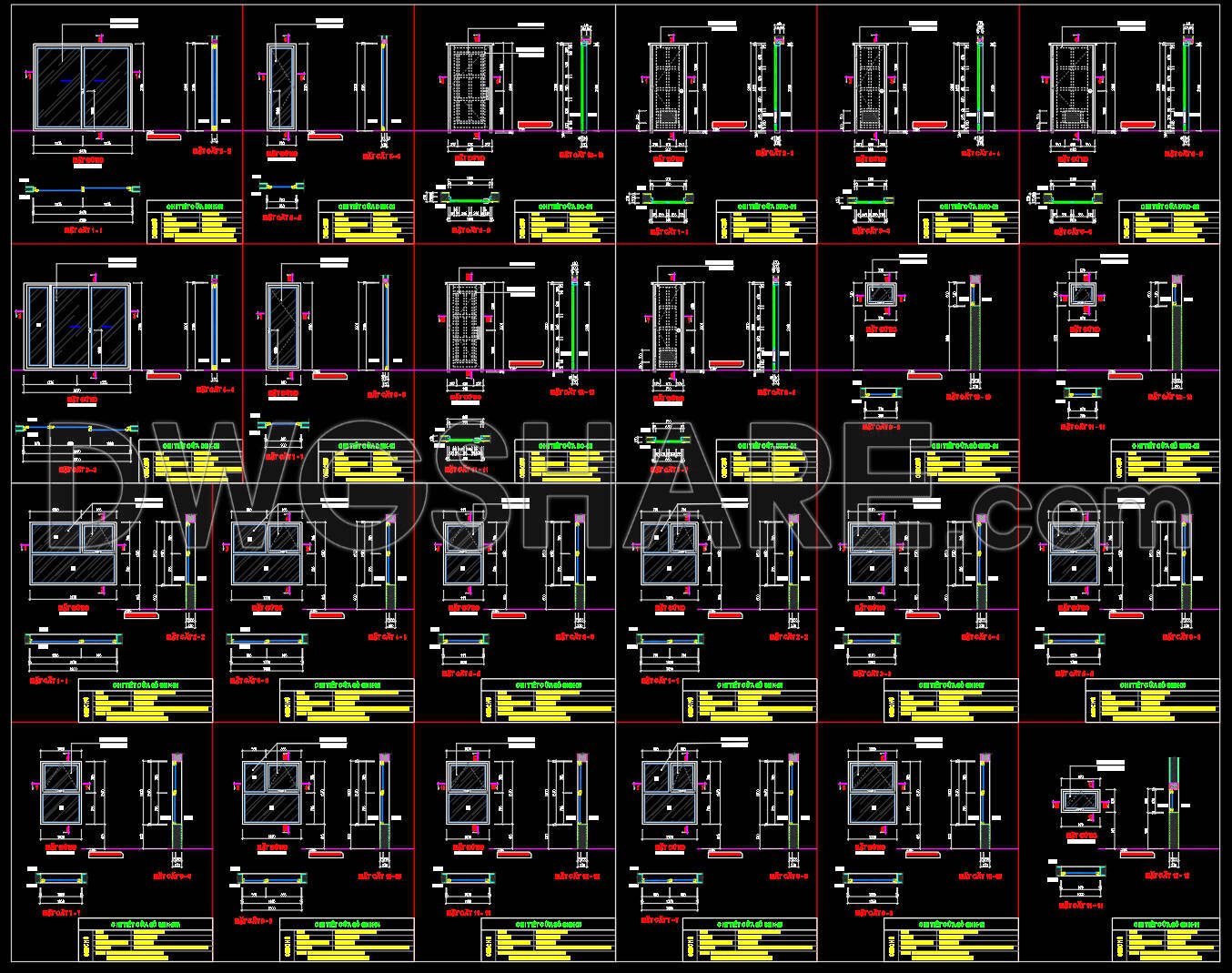 742. Free Detailed CAD Drawings Of Doors, Windows For Download (2)