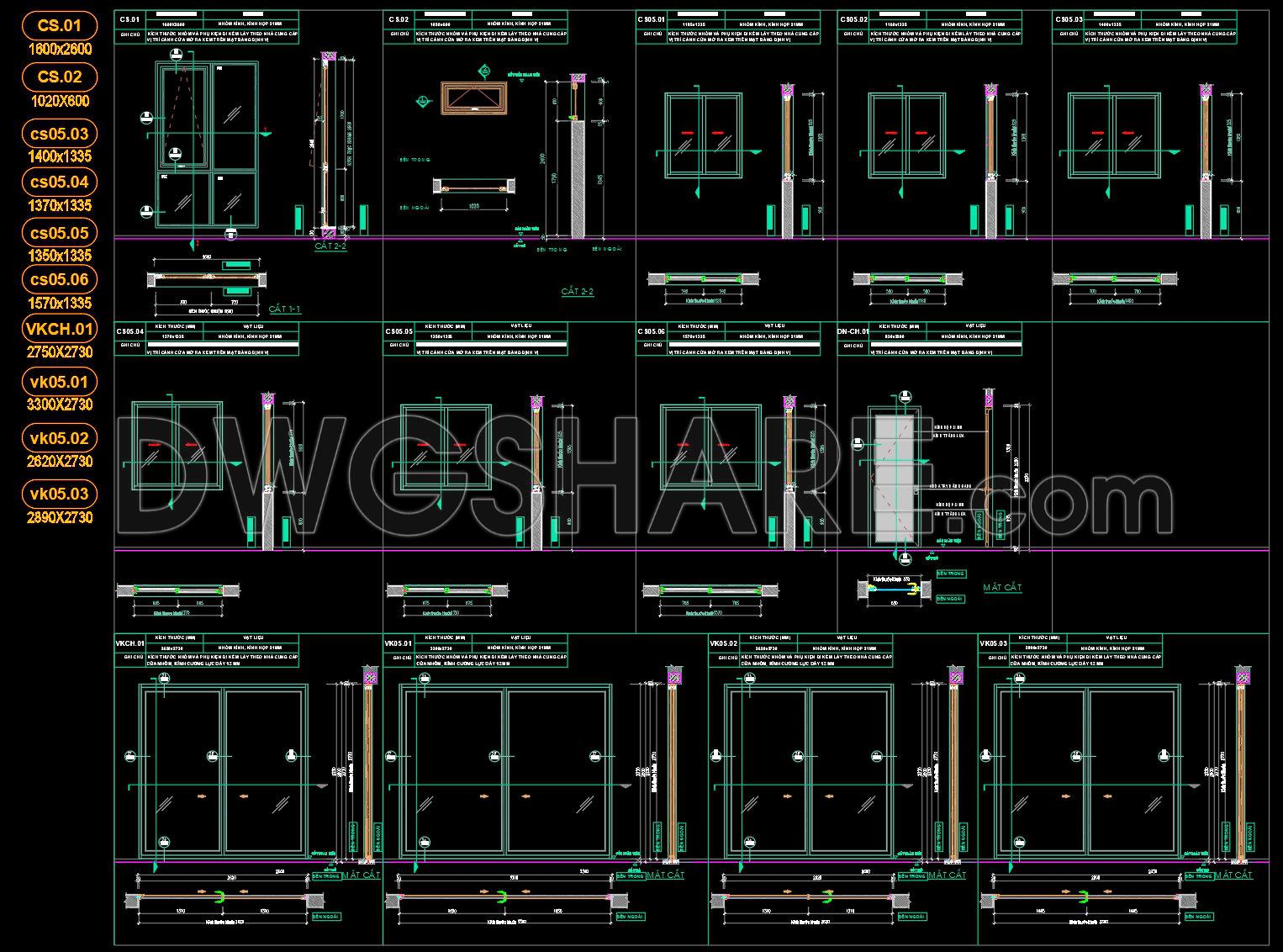 756. Free Download Fire-Rated Steel Door and Aluminum Glass Door CAD Drawings for Apartment Buildings (2)