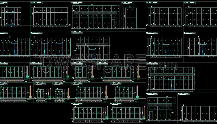 757. Free Download CAD Details of Tempered Glass Entrance Doors and Glass Partition Systems (1)