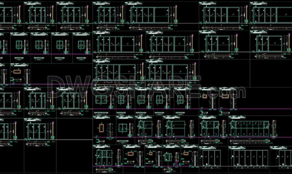 758. Free Download – Aluminum Glass Door and Window CAD Drawings