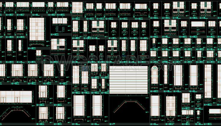 761. Free Download – CAD Details of Tempered Glass Entrance Doors and Glass Partition Systems (1)