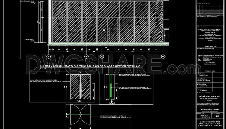 764. Free Download CAD Details of Tempered Glass Entrance Doors and Glass Partition Systems (3)