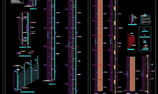 776. Download Free Detailed CAD Drawing of Sunshade Louvers for a 410m2 Auditorium