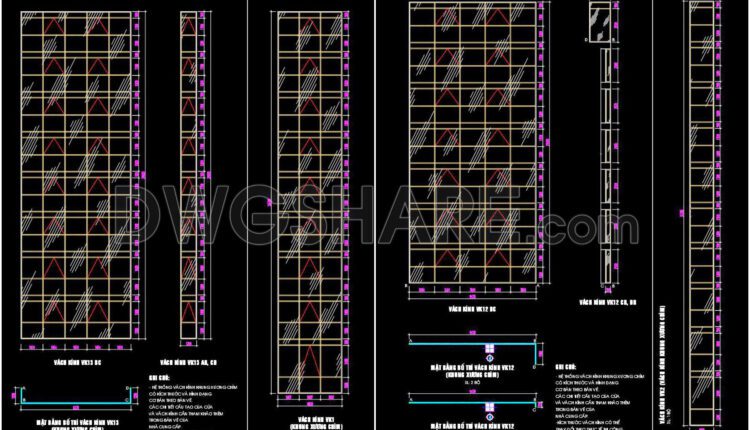 788. Free CAD Detail Drawings – Wooden & Glass Doors, Curtain Walls for Towers (1)