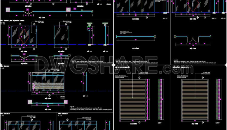 788. Free CAD Detail Drawings – Wooden & Glass Doors, Curtain Walls for Towers (2)
