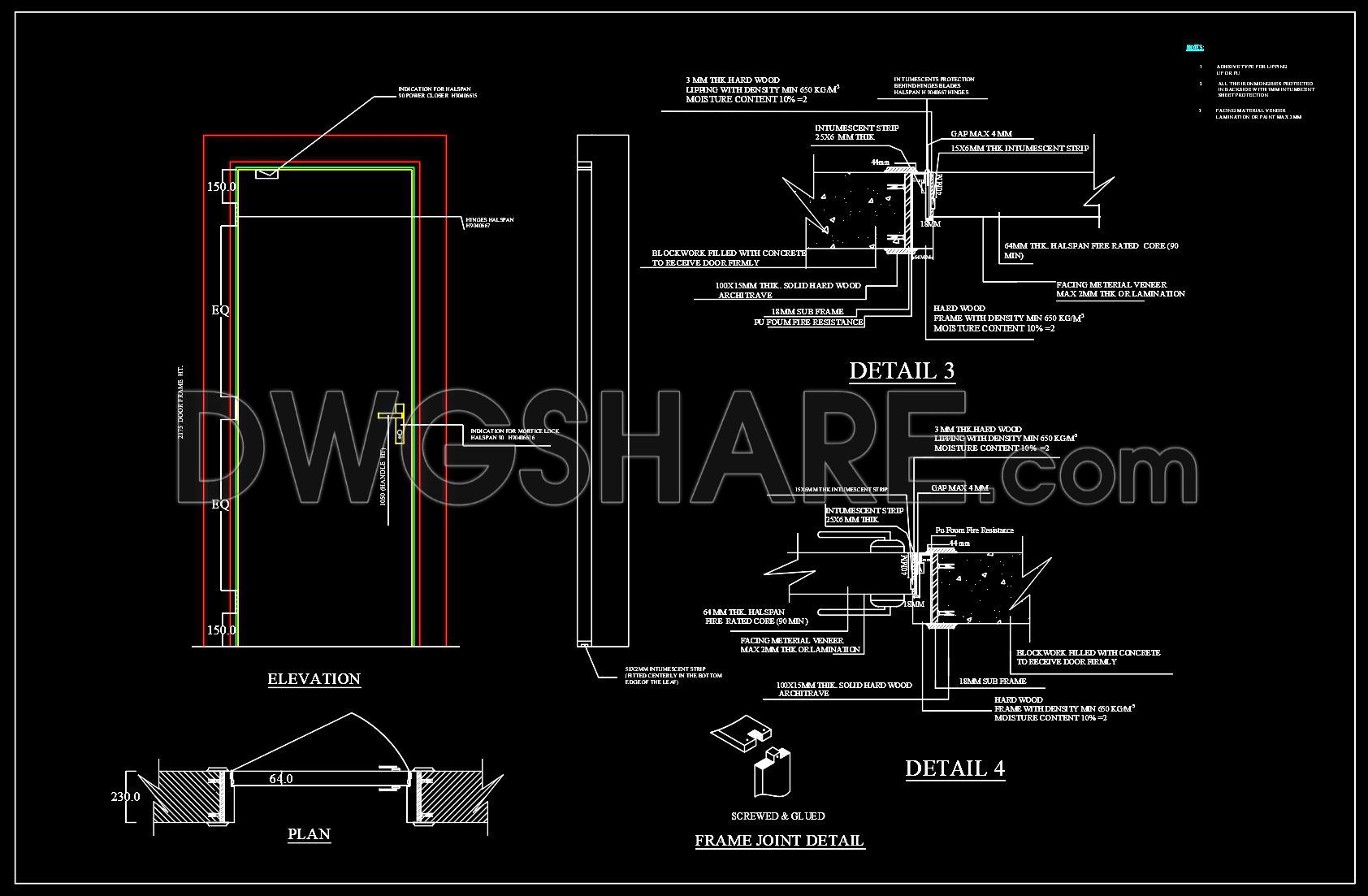 795. Fireproof Shutter Door Details CAD – Free Download DWG (1)