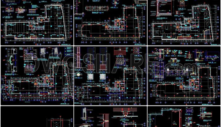 81. Download Complete 9-story Office Building Design Cad Drawings – Total Area 1300m2 (1)