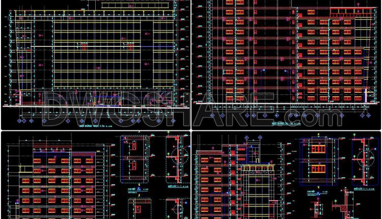 81. Download Complete 9-story Office Building Design Cad Drawings – Total Area 1300m2 (3)