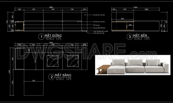 9 months ago
                

                
             72281. Free Download CAD Drawings of Luxury Sofa with Full Dimensions