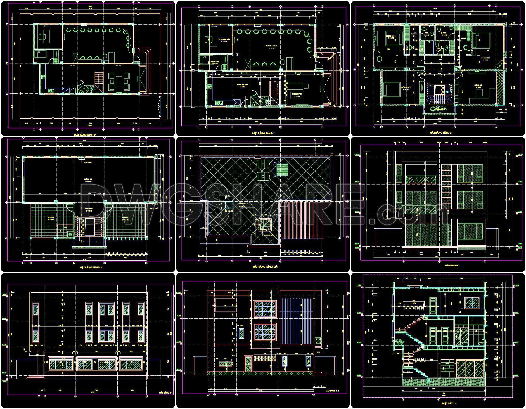 813. Download The Architectural Design Drawings Of A 3-storey Residential House (15m X 20m) (3)