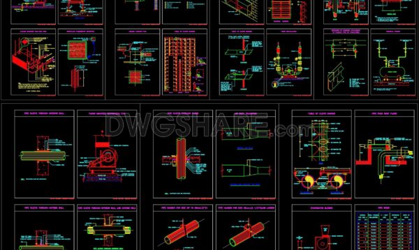 85. Download Free Detailed CAD Drawing of HVAC and Mechanical Installation – Pumps, Fans, Ducts, and Pipe Supports