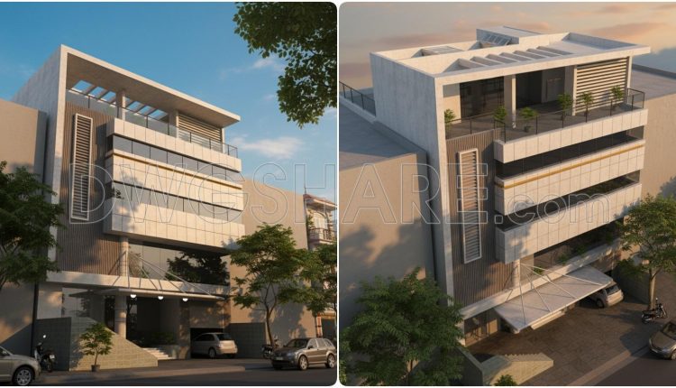 98. Download The Design Drawings Of A 5‑story Office Building With A Total Area Of 1,380m2 (2)