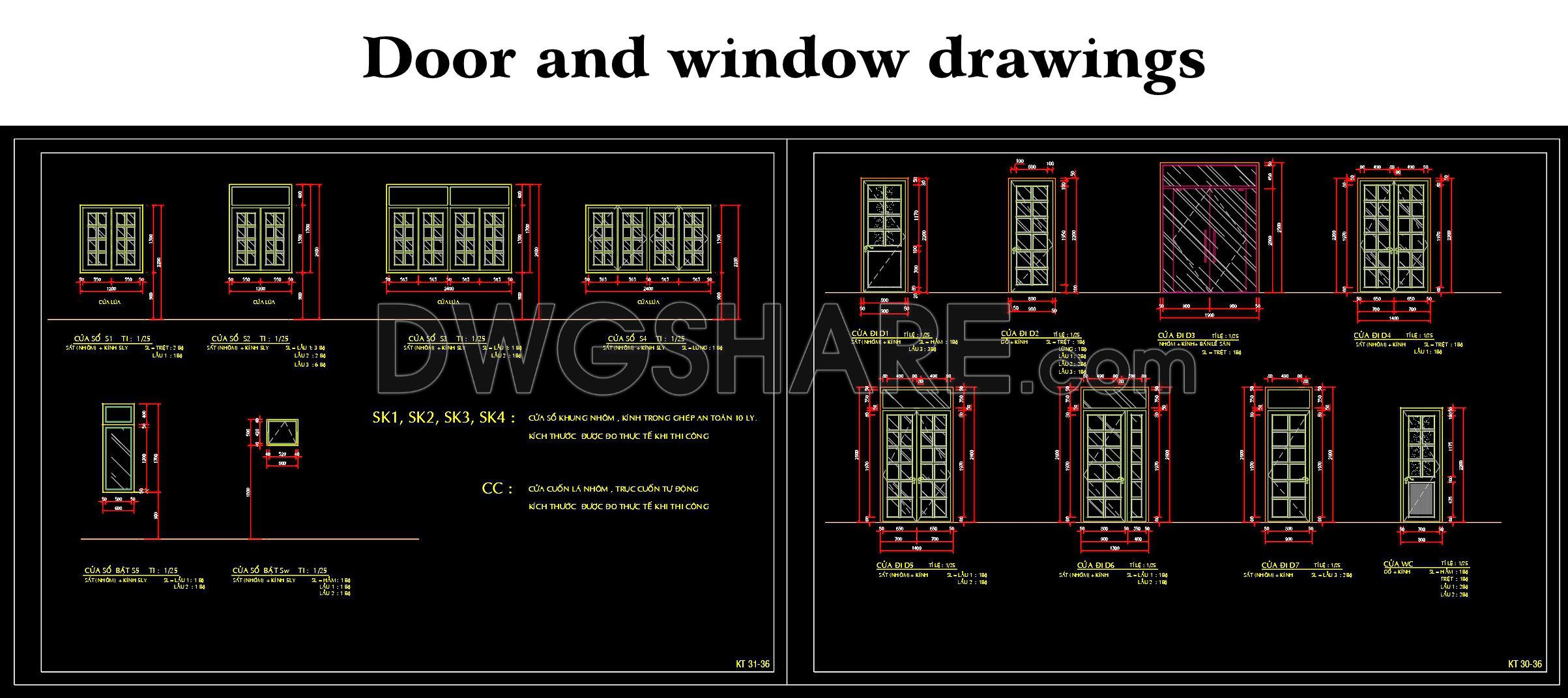 99. Door And Window Drawings