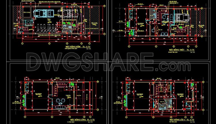 99. Free Download Cad Floor Plans Of A 5‑story Office Building – Dimensions 6m X 16.5m