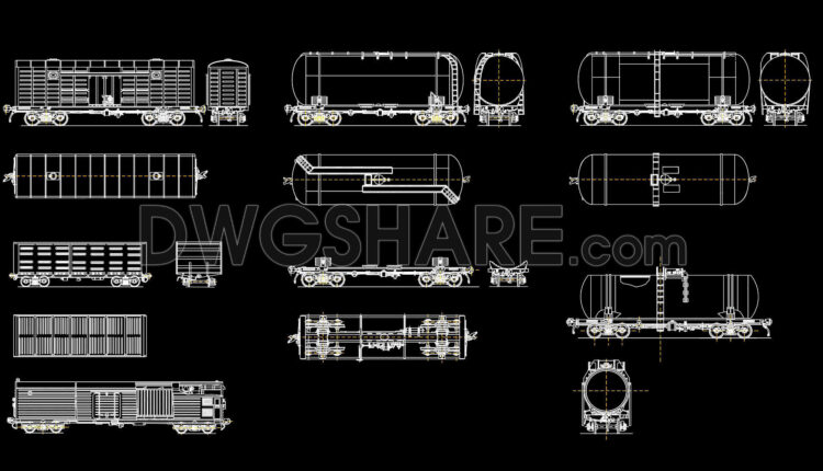 99. Free Download Freight Car AutoCAD Drawings (1)