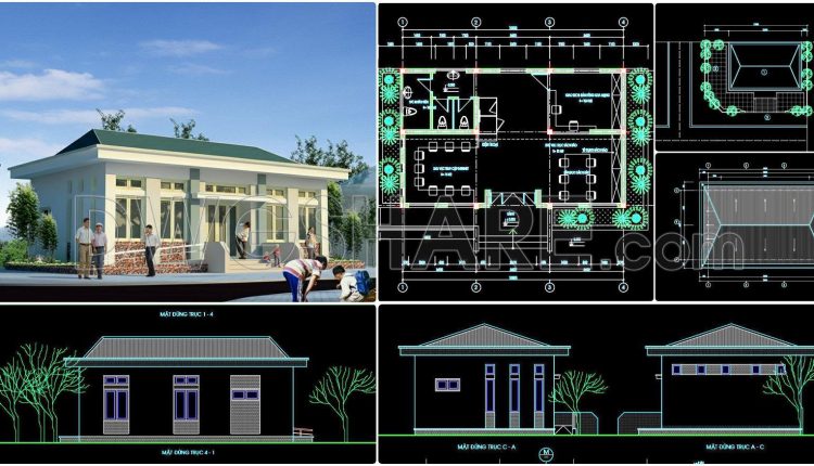 01. Cad Drawings For The Design Of A Commune Central Post Office With A Floor Area Of 7.8 M × 10.8 M (1)
