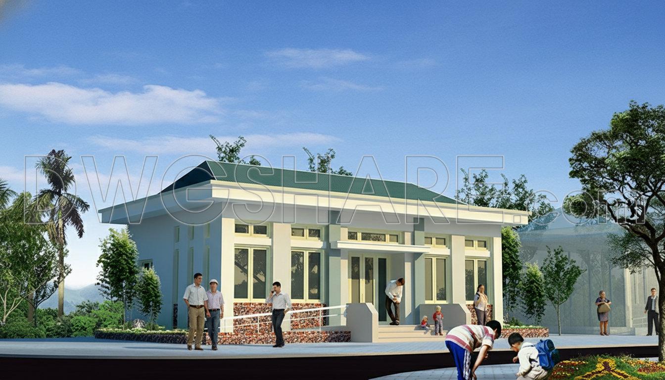 01. Cad Drawings For The Design Of A Commune Central Post Office With A Floor Area Of 7.8 M × 10.8 M (2)