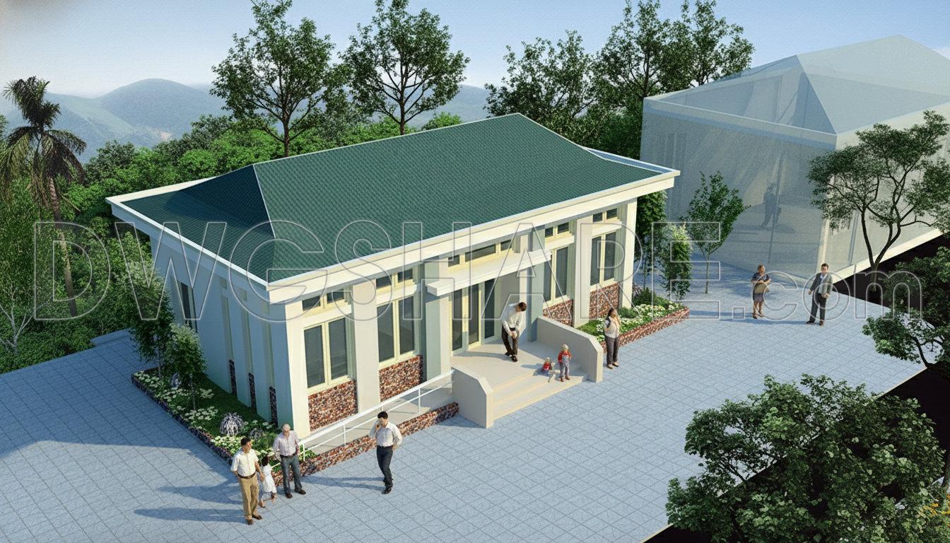 01. Cad Drawings For The Design Of A Commune Central Post Office With A Floor Area Of 7.8 M × 10.8 M (4)