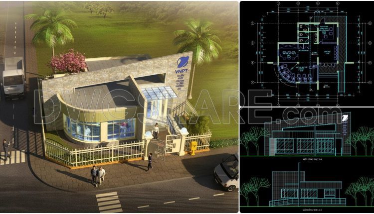 05. Cad Drawings For The Design Of A Commune Central Post Office With A Floor Area Of 10 M × 14 M (1)