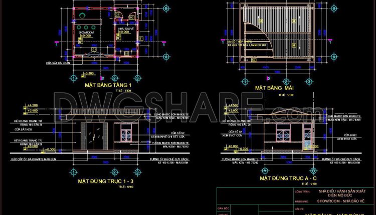 10. Download Free Detailed Cad Drawings Of An Industrial Guardhouse With A Floor Area Of 5.3m × 7m