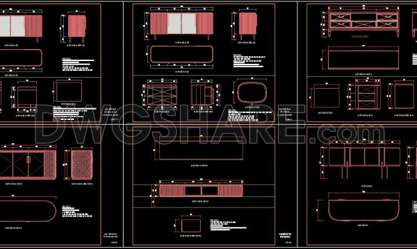 7 months ago
                

                
             829101. CAD Drawings – Modern & Classic TV Cabinet Detail Collection (26 Design Models)
