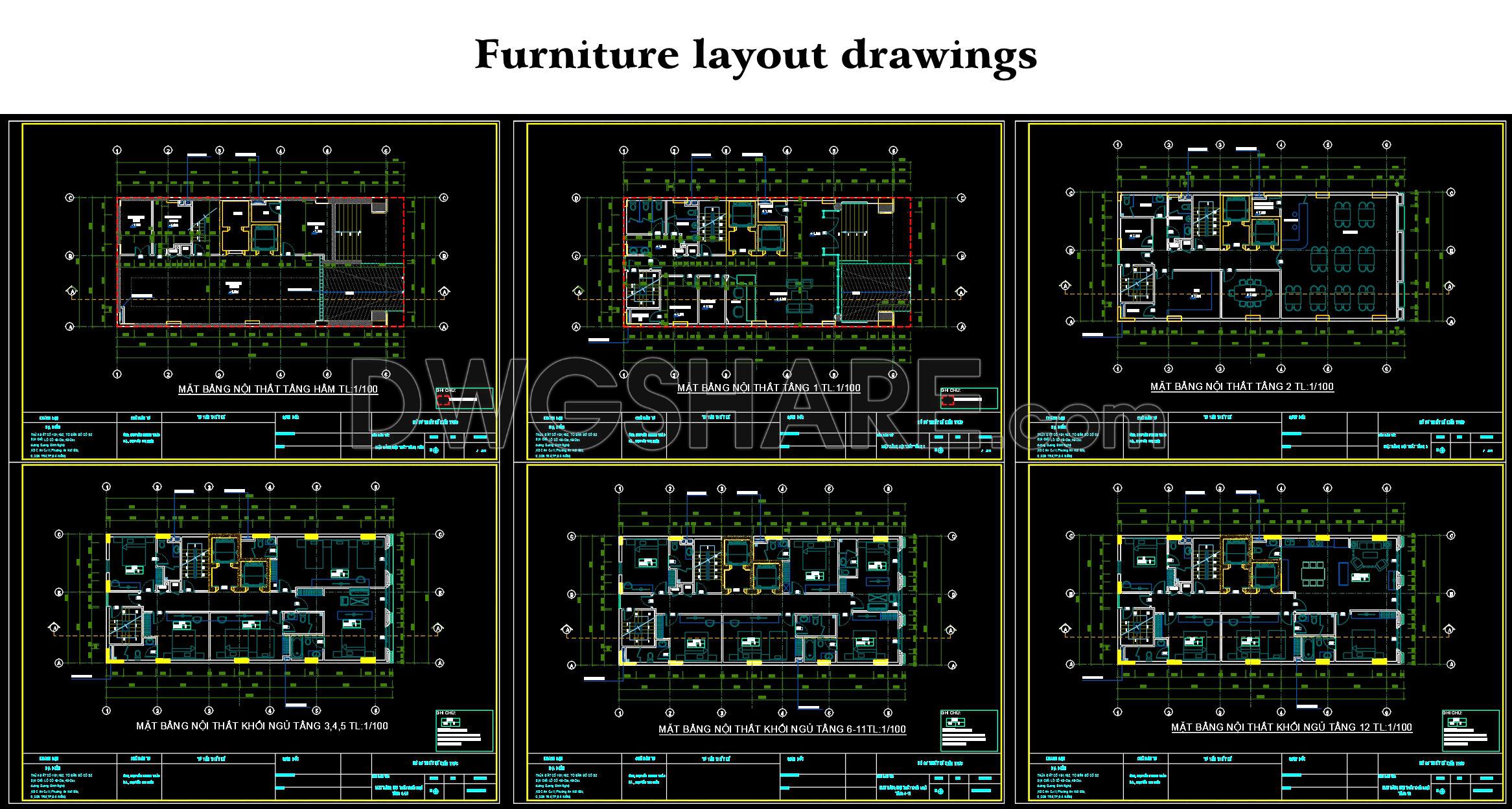 104. Furniture Layout Drawings