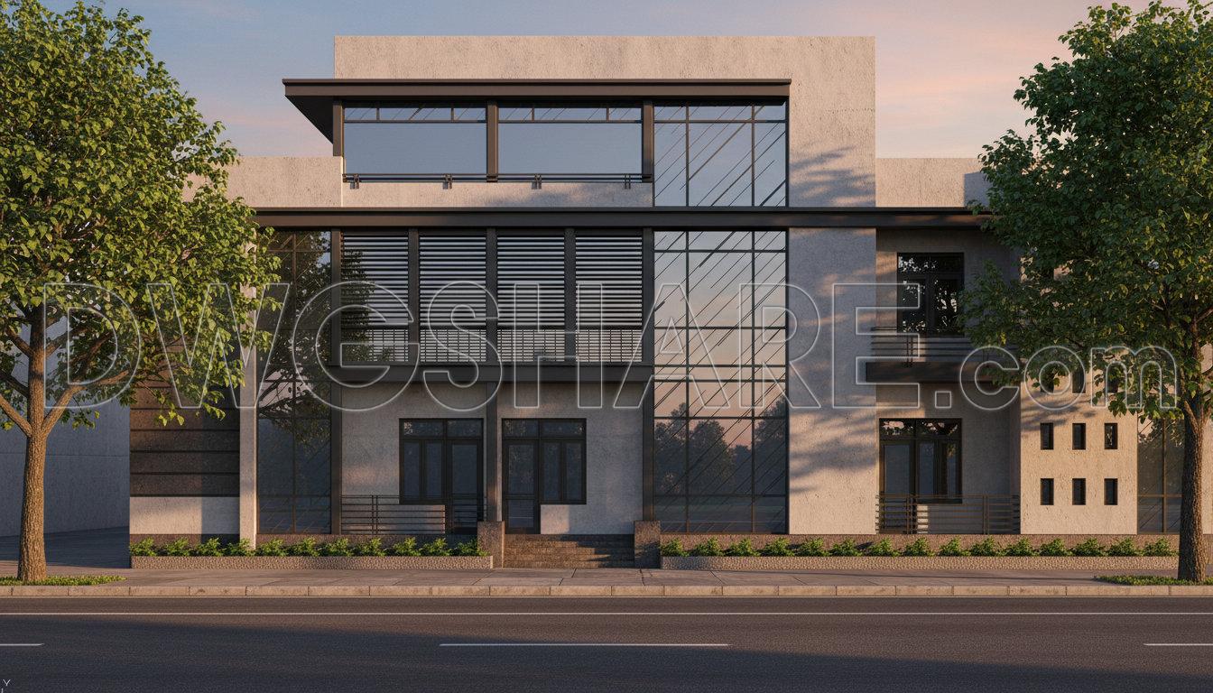 105. Download Cad Drawings Of The 2-storey Office Building Design Package (2)