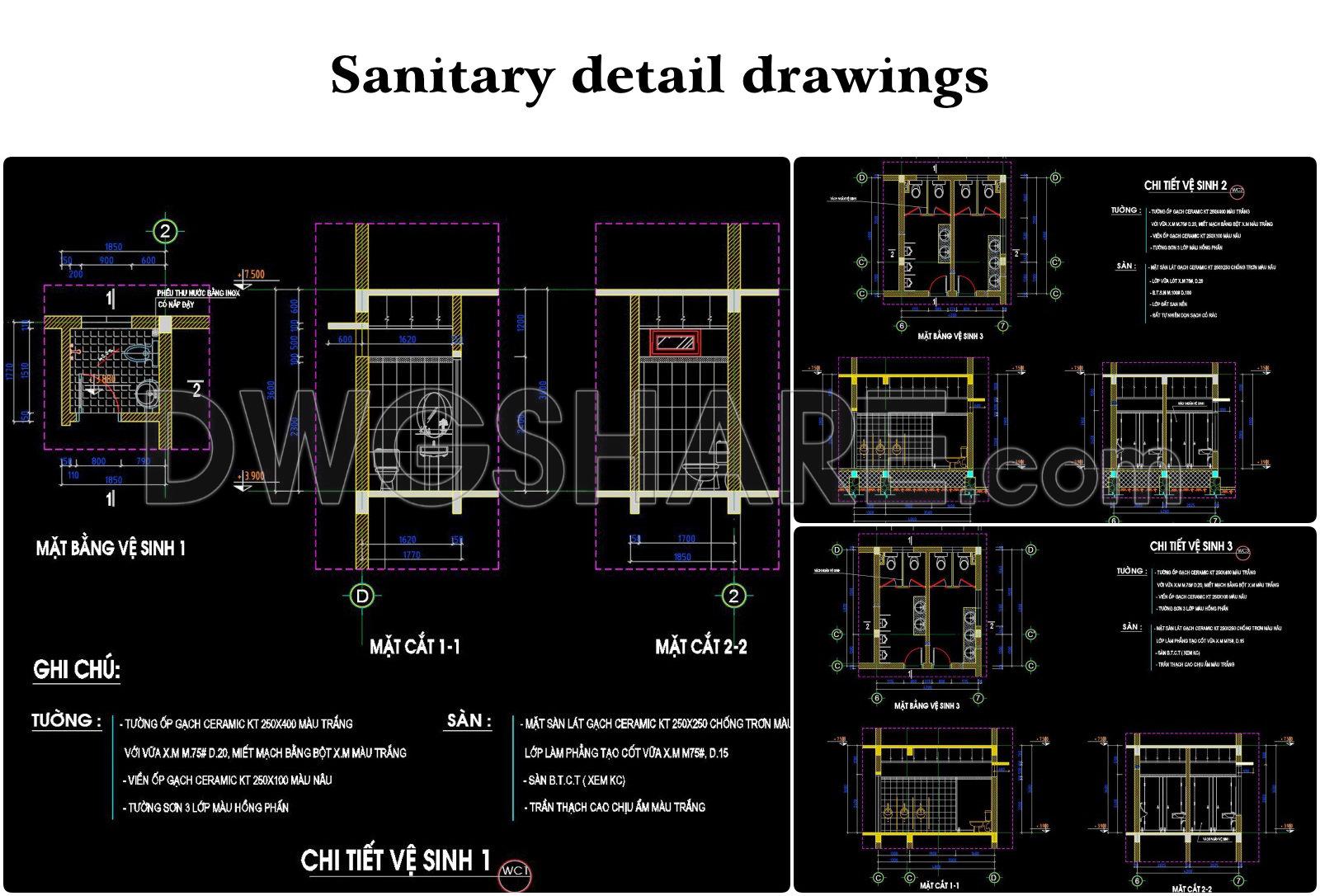 105. Sanitary Detail Drawings