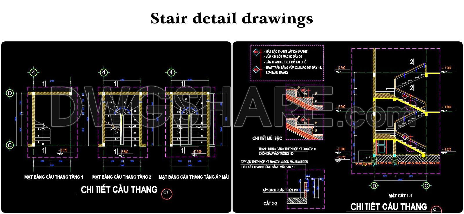 105. Stair Detail Drawings