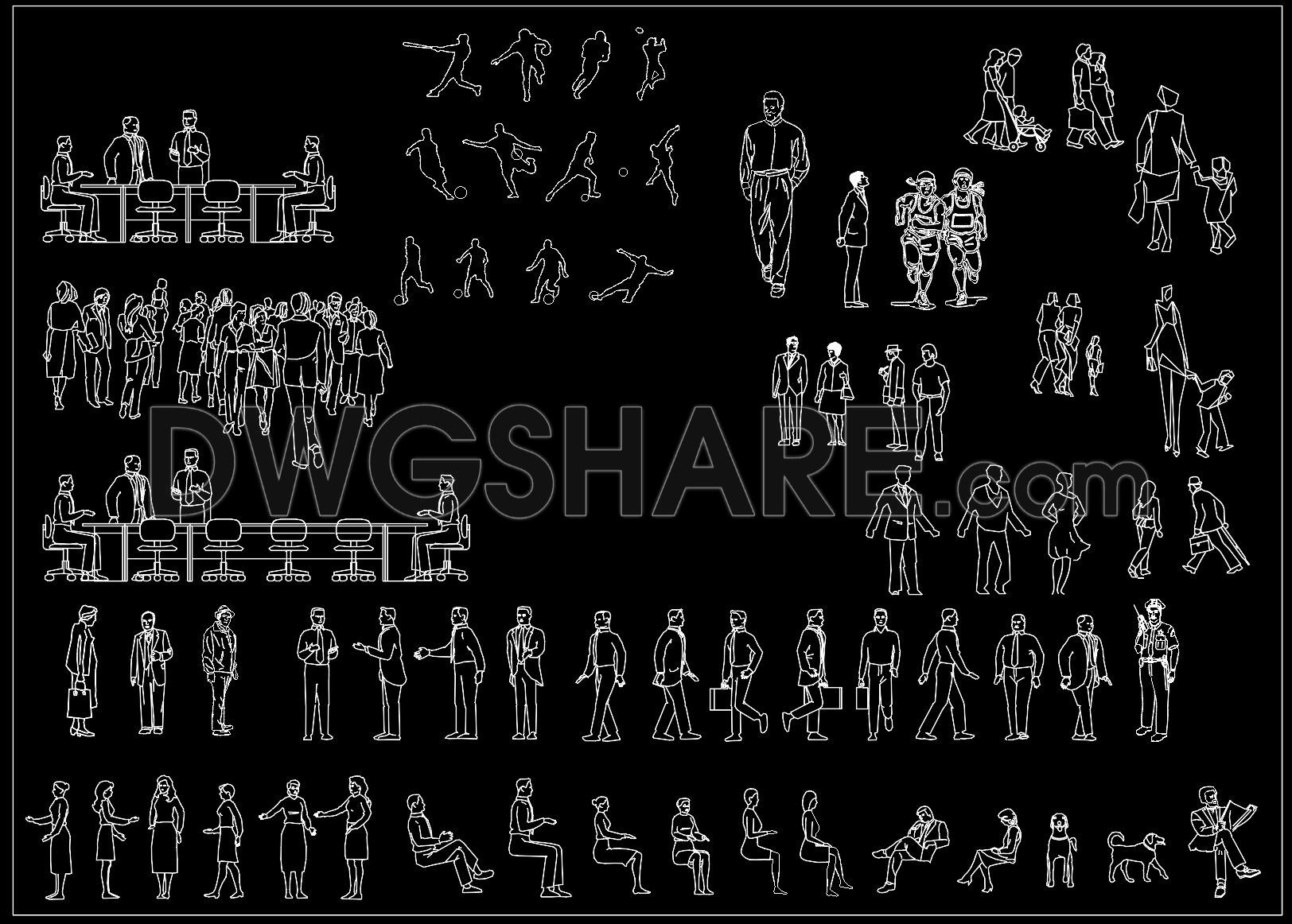 116. Free Download of People CAD Blocks (1)