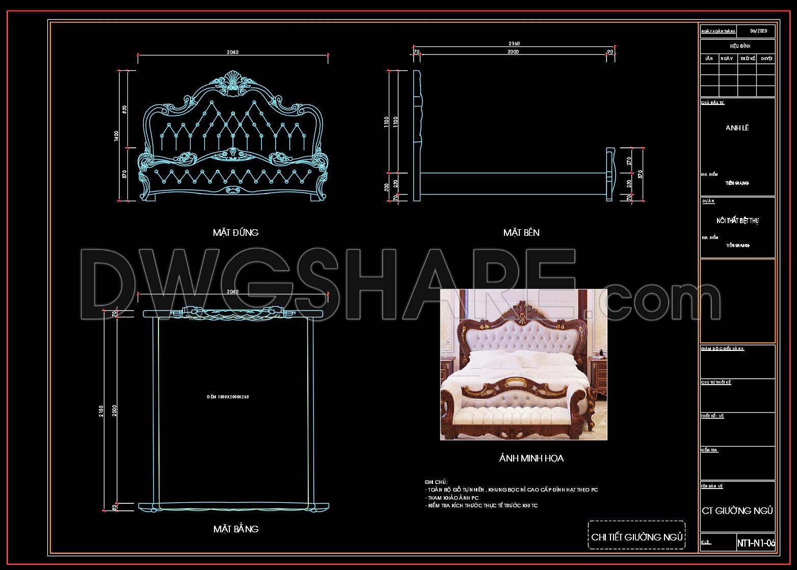 125. Free Download Bed CAD Shop Drawing (1)