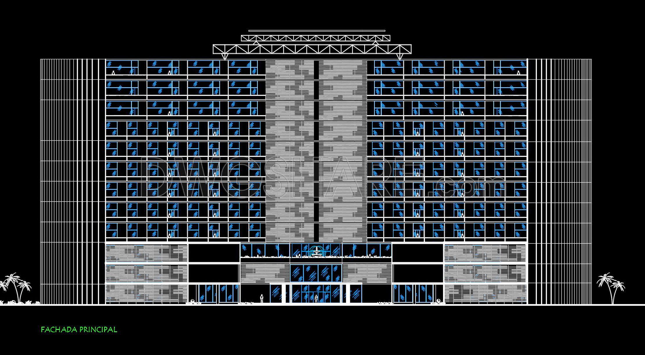 133. Download free CAD DWG files – 12-floor 5-star hotel architectural design plans (2)