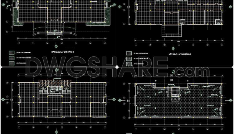 136. Free Download Floor Finishing Cad Drawings For A 3-story Office Building