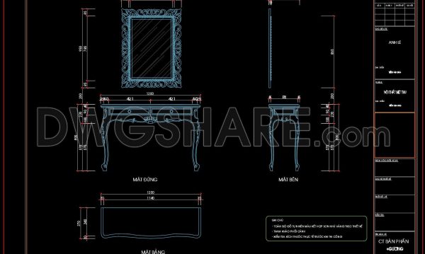 7 months ago
                

                
             221138. Free Download – Dressing Table CAD Shop Drawing for Bedroom