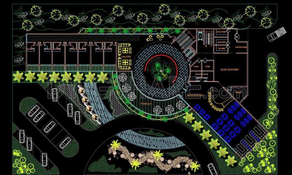 7 months ago
                

                
             1,877141. Download CAD floor plan drawings of a hotel and restaurant design