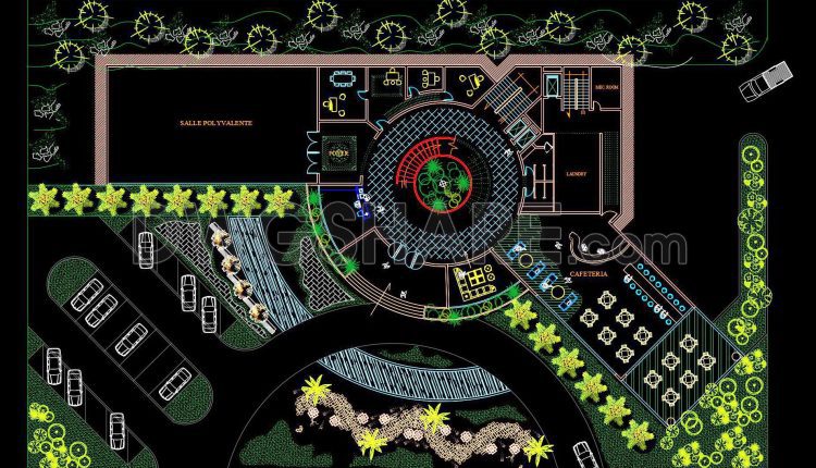 141. Download CAD floor plan drawings of a hotel and restaurant design (1)