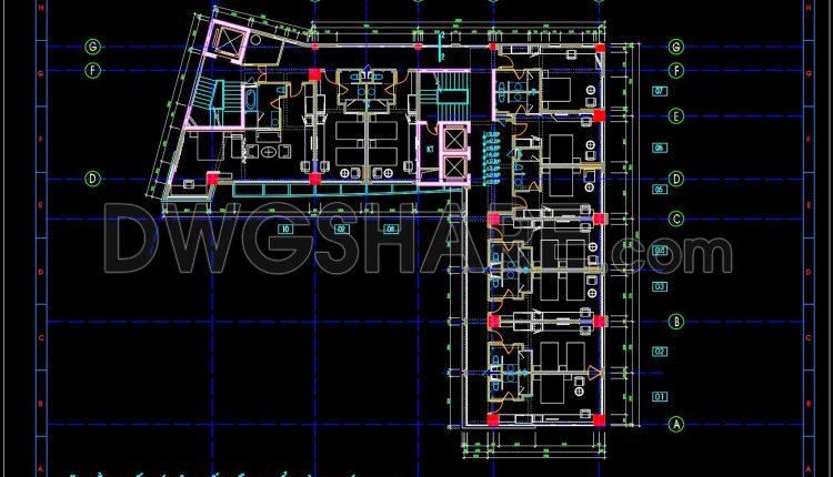 161. Free Download Hotel Typical Floor Plan Cad Drawing – Interior Layout Dwg