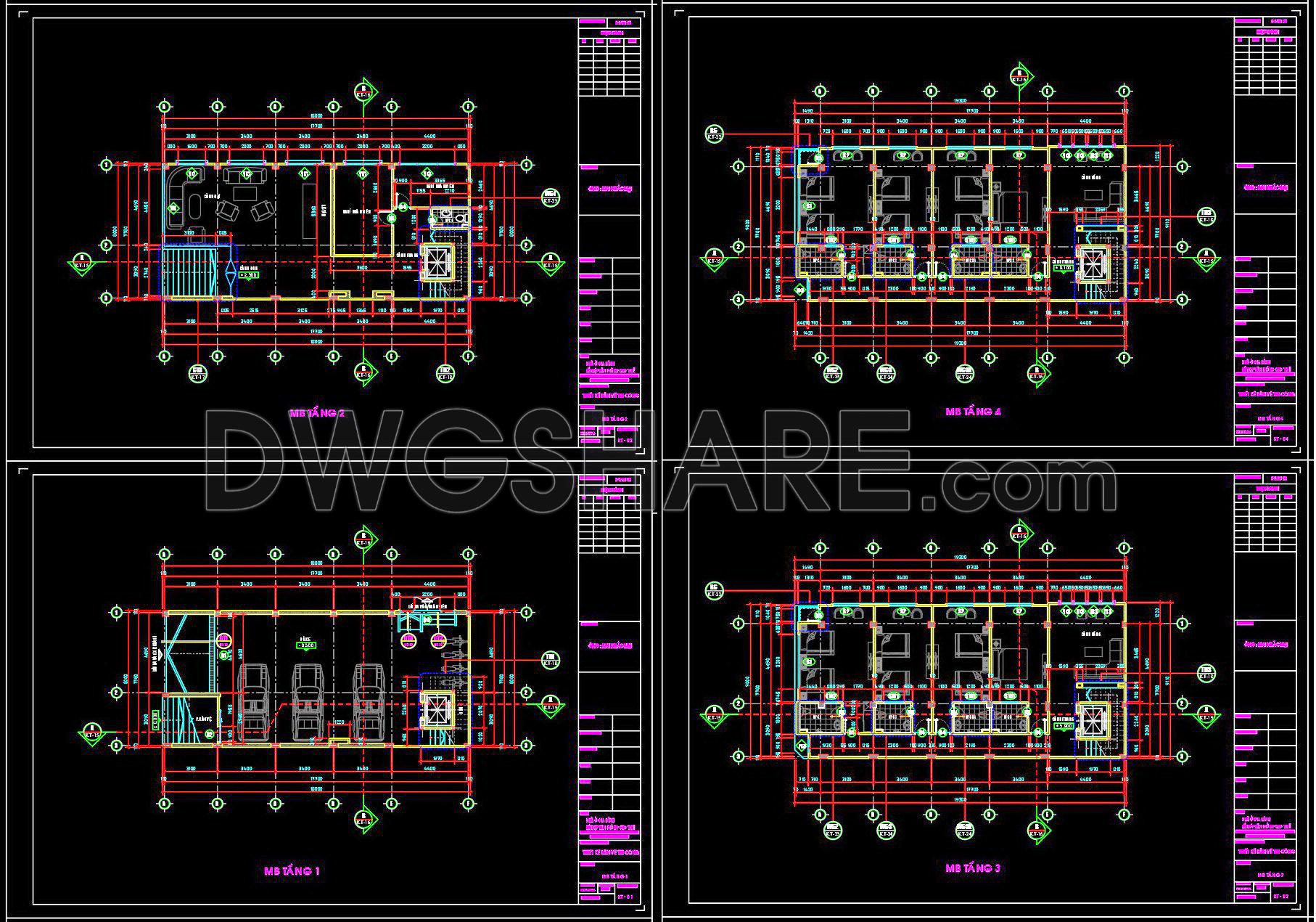 164. Download The Architectural Drawings Of A 10-storey Hotel With A Floor Area Of 9m × 19m (1)