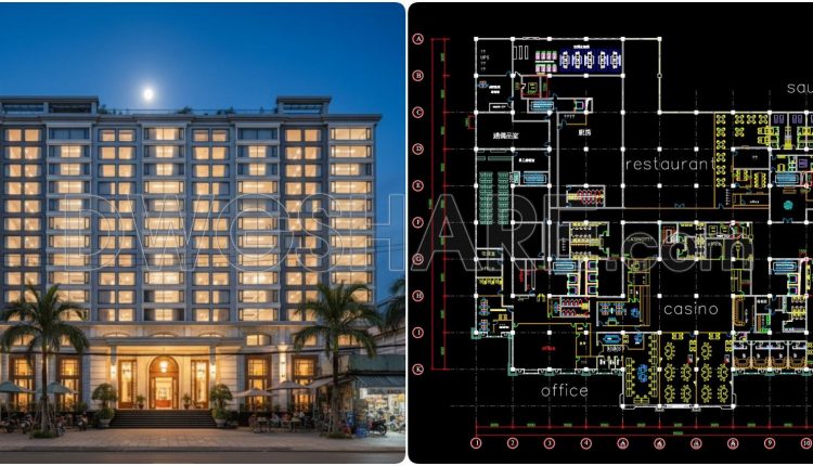 165. Free Cad Floor Plan – Casino, Restaurant & Spa Complex 2f Layout 2