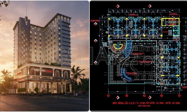 7 months ago
                

                
             1,908166. Free Download CAD Drawing of Typical Hotel Floor Plan (Levels 4–7)