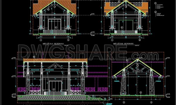 221. Download free CAD blocks of building entrance facades