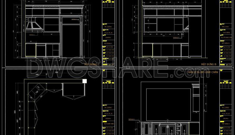 258. Download Construction Technical Drawings Of Classic-style Residential Kitchen Cabinets (2)