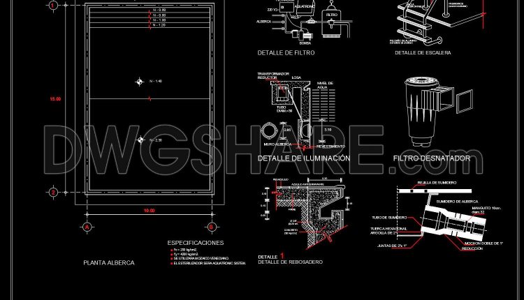 33. Free DWG CAD Swimming Pool 10x15m with Detail Drawings (1)