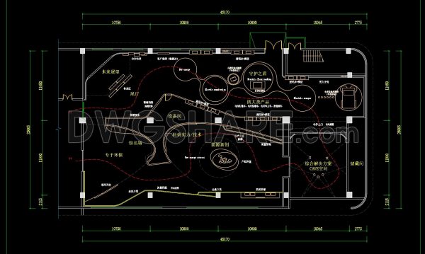 35. Energy Exhibition Hall – Floor Plan – Free CAD Drawing Download