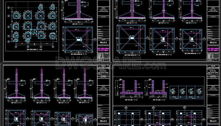 355. Free Download of Structural CAD Drawings for 18.5m x 20m Reinforced Concrete Townhouse (4)
