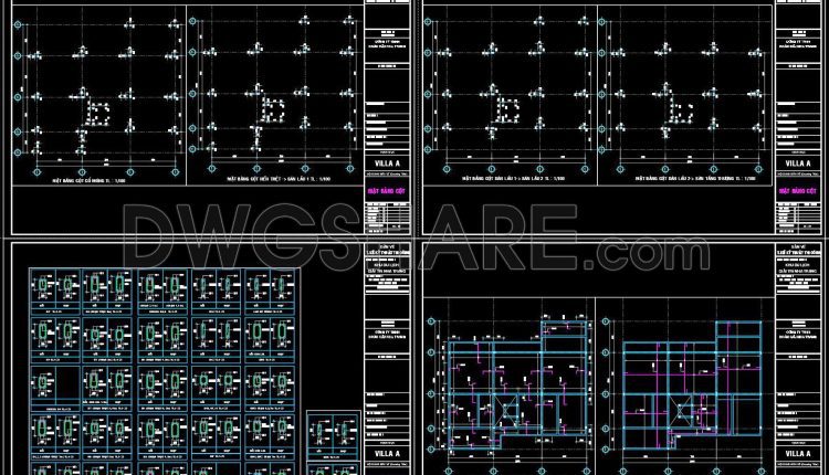 355. Free Download of Structural CAD Drawings for 18.5m x 20m Reinforced Concrete Townhouse (3)