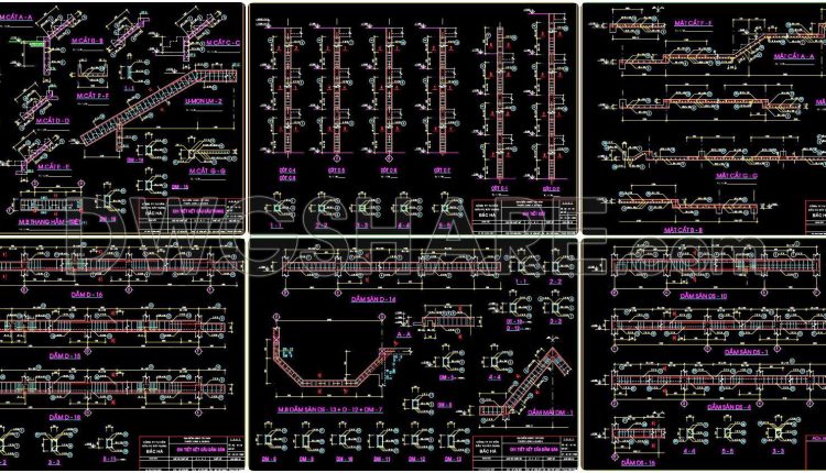 356. Free Download of Structural CAD Drawings for 11.7m x 18.5m Reinforced Concrete Townhouse (3)