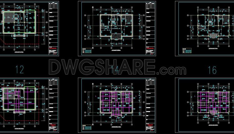 358. Free Download of Structural CAD Drawings for 11.7m x 15.3m Reinforced Concrete Townhouse (8)