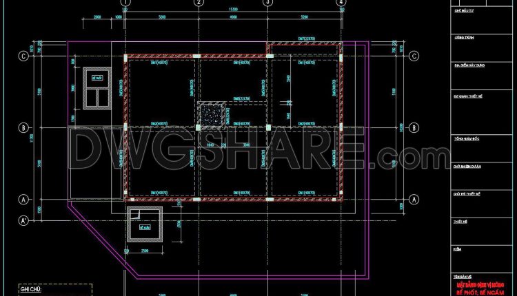 358. Free Download of Structural CAD Drawings for 11.7m x 15.3m Reinforced Concrete Townhouse (5)