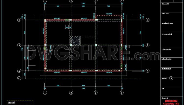 358. Free Download of Structural CAD Drawings for 11.7m x 15.3m Reinforced Concrete Townhouse (4)